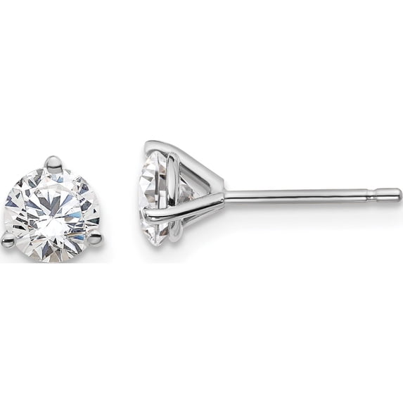 14K White Gold Lab Grown Diamond 1Ctw Si1/Si2, G H I, 3 Prong Earrings Made In United States em1007-100-wlg