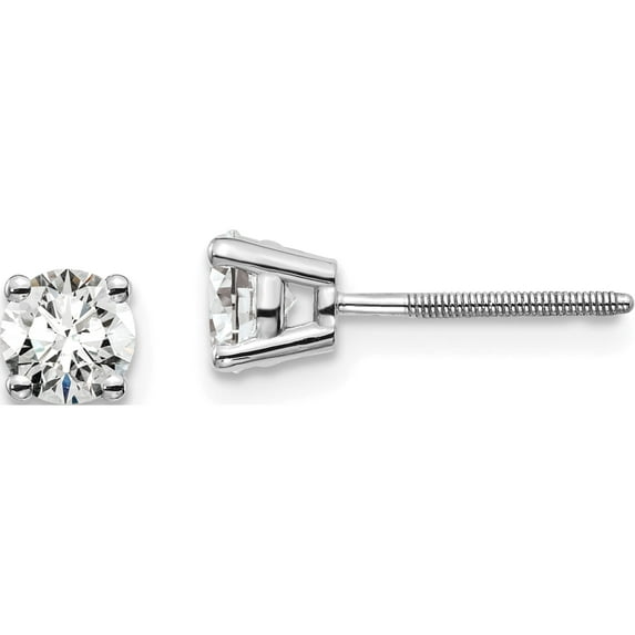 14K White Gold Lab Grown Diamond 2/3Ctw Vs/Si, D E F, Screw Back Earrings Made In United States em1006s-066-wld