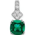 thumbnail image 1 of 14K White Gold Lab Grown Diamond & Created Emerald Pendant (17.5 X 8.8) Made In India pm7515-cem-020-wlg, 1 of 5