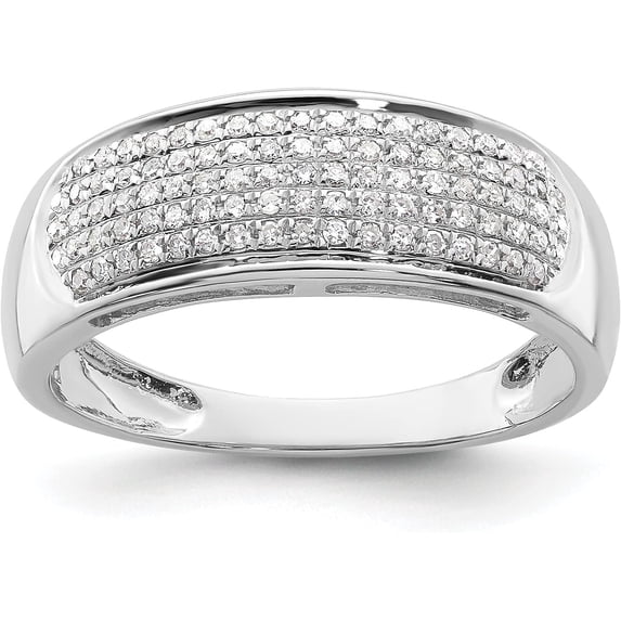 14K White Gold Lab Grown Diamond Ladies Band - Ring Size 7.0