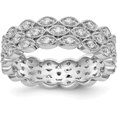 thumbnail image 1 of 14K White Gold Lab Grown Diamond SI1/SI2, G H, 3 Row Marquise Eternity B - Ring Size 5.0, 1 of 8