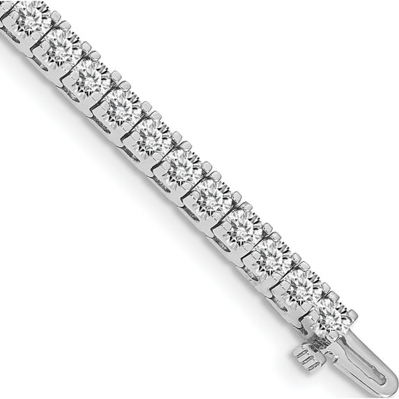 14K White Gold Lab Grown Diamond Si+, H+, Tennis Bracelet (7 X 5) Made In United States x735wlg