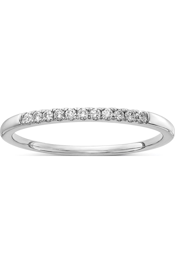14K White Gold Lab Grown Diamond Si1/Si2, G H I, 1/10Ct Wedding Band (Size 7) Made In India rm4227b-010-7wlg