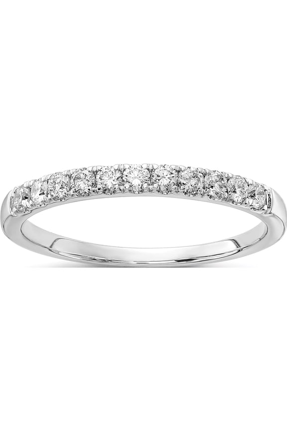 14K White Gold Lab Grown Diamond Si1/Si2, G H I, 1/3Ct Wedding Band (Size 9) Made In India rm4227b-030-9wlg