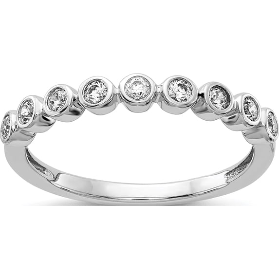 14K White Gold Lab Grown Diamond Si1/Si2, G H I, Band (Size 7) Made In India rm4304-025-7wlg