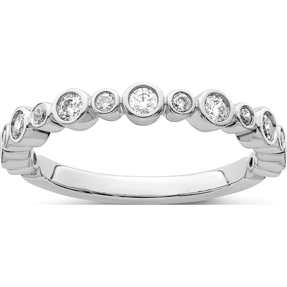 14K White Gold Lab Grown Diamond Si1/Si2, G H I, Band (Size 7) Made In India rm7987b-038-wlg