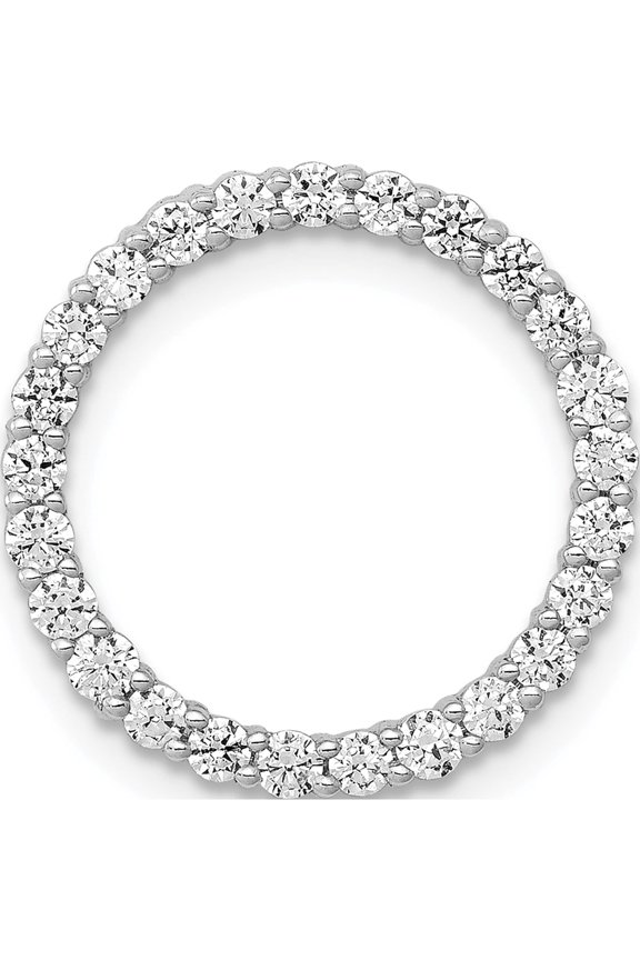 14K White Gold Lab Grown Diamond Si1/Si2, G H I, Circle Pendant Made In India pm4714-050-wlg