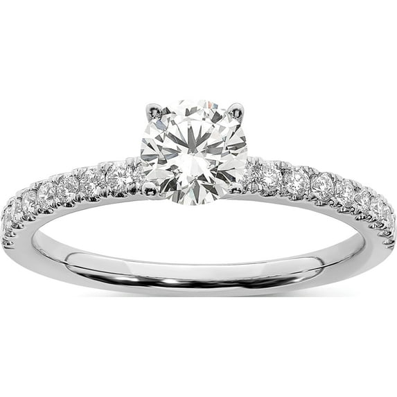 14K White Gold Lab Grown Diamond Si1/Si2, G H I, Complete Eng Ring (Size 7) Made In India rm6634e-075-7cwlg