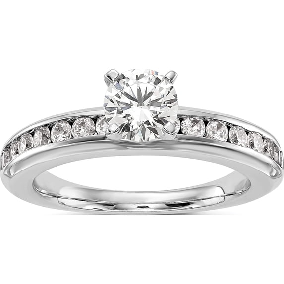 14K White Gold Lab Grown Diamond Si1/Si2, G H I, Complete Engagement Ring (Size 7) Made In India rm2663e-050-7cwlg