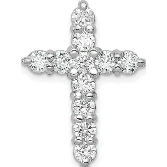 14K White Gold Lab Grown Diamond Si1/Si2, G H I, Cross Pendant Made In India pm4953-125-wlg