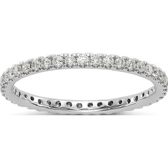 14K White Gold Lab Grown Diamond Si1/Si2, G H I, Eternity Band (Size 6.5) Made In India et0005-050-65wlg