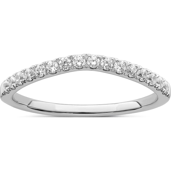 14K White Gold Lab Grown Diamond Si1/Si2, G H I, Matching Wedding Band (Size 7) Made In India rm7993b-048-wlg