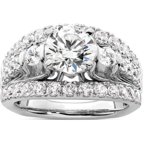 14K White Gold Lab Grown Diamond Si1/Si2, G H I, Semi-Mount Engagement Rin (Size 7) Made In India rm8978e-150-wlg