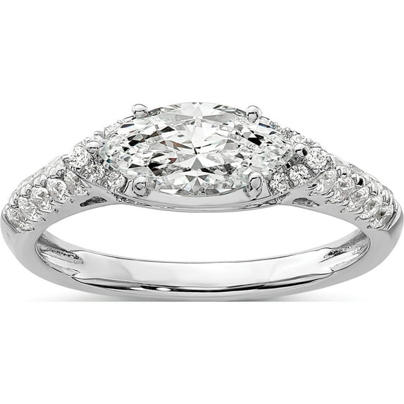 14K White Gold Lab Grown Diamond Si1/Si2, G H I, Semi-Mount Engagement Rin (Size 7) Made In India rm9086e-100-wlg
