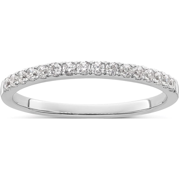14K White Gold Lab Grown Diamond Si1/Si2, G H I, Wedding Band (Size 7) Made In India rm2042b-017-7wlg