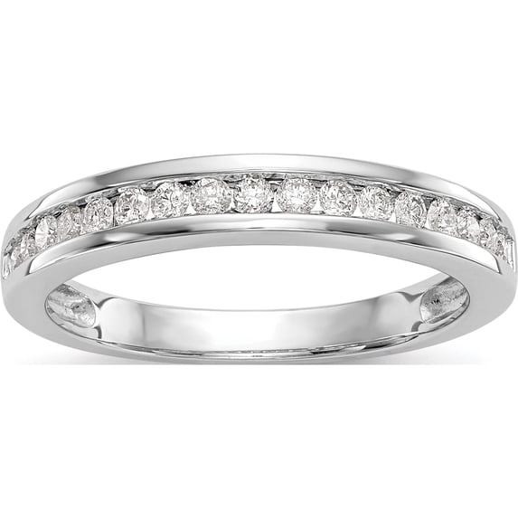 14K White Gold Lab Grown Diamond Si1/Si2, G H I, Wedding Band (Size 7) Made In India rm2669b-033-7wlg