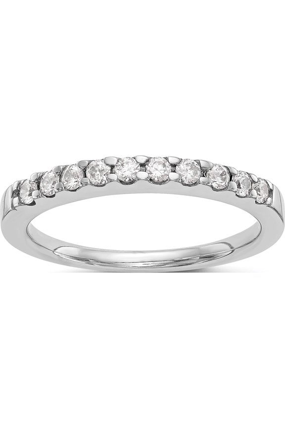 14K White Gold Lab Grown Diamond Si1/Si2, G H I, Wedding Band (Size 7) Made In India rm3031b-030-7wlg