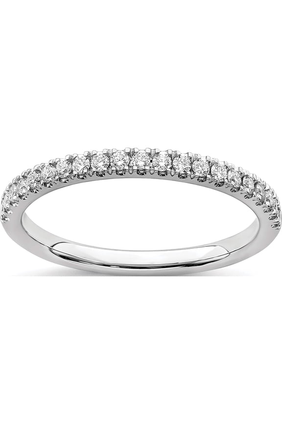 14K White Gold Lab Grown Diamond Si1/Si2, G H I, Wedding Band (Size 7) Made In India rm6633b-025-7wlg