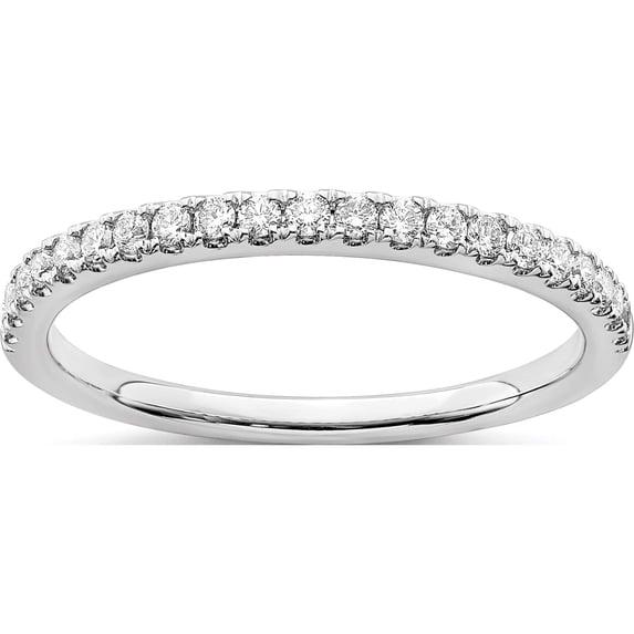 14K White Gold Lab Grown Diamond Si1/Si2, G H I, Wedding Band (Size 7) Made In India rm6634b-025-7wlg