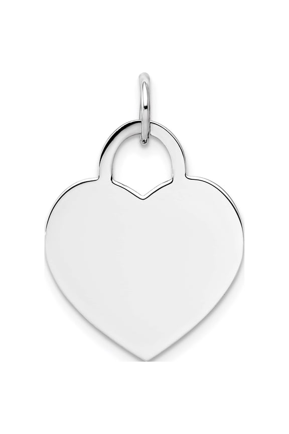 14K White Gold Large Engravable Heart (25 X 18) Made In United States xwm526/13