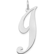 Jewelry by Sweet Pea 14K White Gold Large Fancy Script Letter J Initial Charm