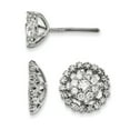 thumbnail image 1 of 14K White Gold Large Flower & Jacket Diamond Post Earrings, 1 of 5