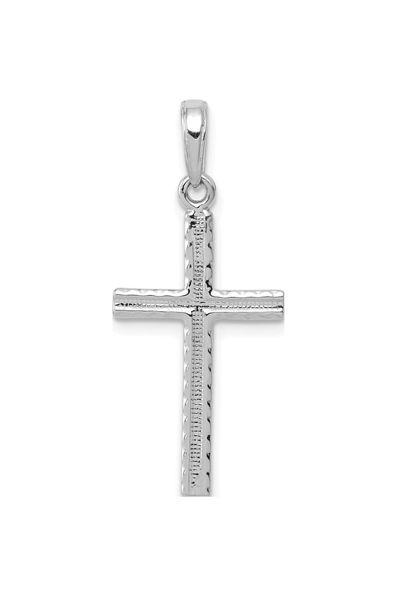 14K White Gold Latin Cross Pendant Material Primary - Ethereal Sleek Precious An unforgettable keepsake to treasure forever
