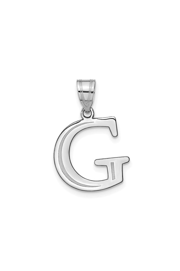 14K White Gold Letter G Pendant Necklace for Women or Unisex Wear, Polished Initial Charm, Personalized Alphabet Jewelry, Minimalist Custom Design, Dainty Identity Symbol