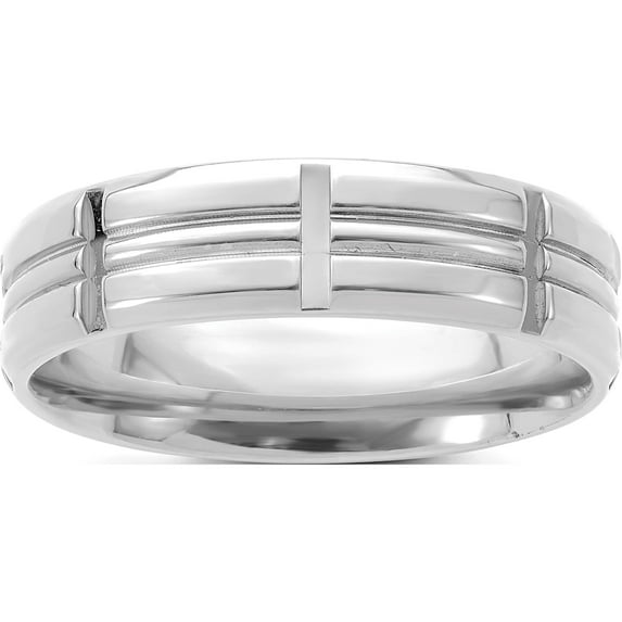 14K White Gold Light Comfort Fit Brush Satin Fancy Band (Size 12) Made In United States wb110l-12