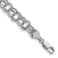 thumbnail image 1 of 14K White Gold Lite 7.5 mm Double Link Charm 7.5 in. Bracelet, 1 of 1