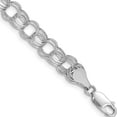 thumbnail image 1 of 14K White Gold Lite 7mm Triple Link Charm Bracelet (7.25 X 7) Made In Peru wst1-7.25, 1 of 5