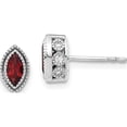thumbnail image 1 of 14K White Gold Marquise Garnet And Diamond Earrings (Width 5.5) (Length 9.4) - Jbsp, 1 of 5