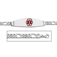 thumbnail image 1 of 14K White Gold Medical ID Bracelet W/ Figaro Chain with Enamel - 7-1/2 Inch, 1 of 1
