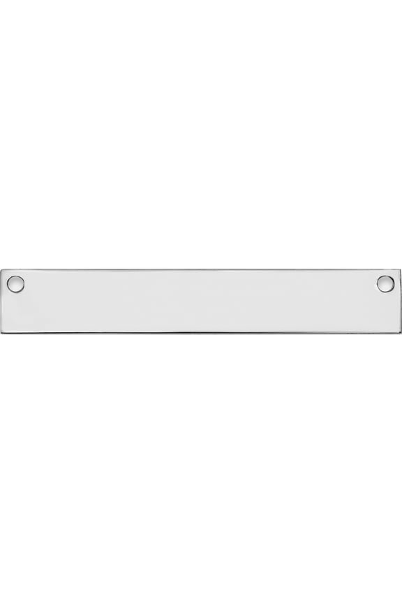 14K White Gold Medium Blank Bar (Width 39) (Length 6) - Jbsp