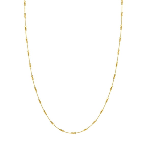 14K White Gold Men & Women's 16" 0.80mm Twisted Bar Cable Chain Necklace