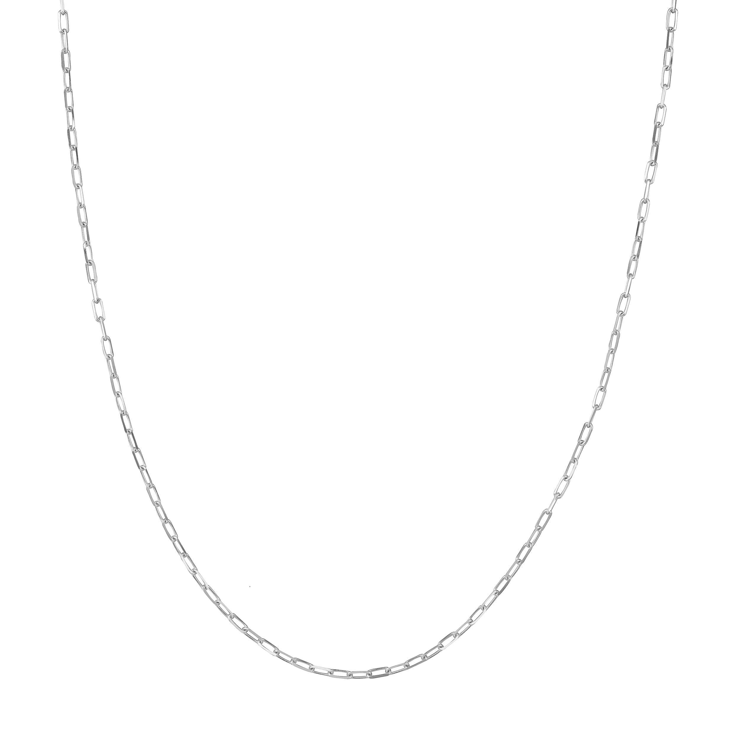 JEWELRY ADDICT 14K White Gold Men & Women's 16" 1.95mm Diamond Cut Paper Clip Chain Necklace