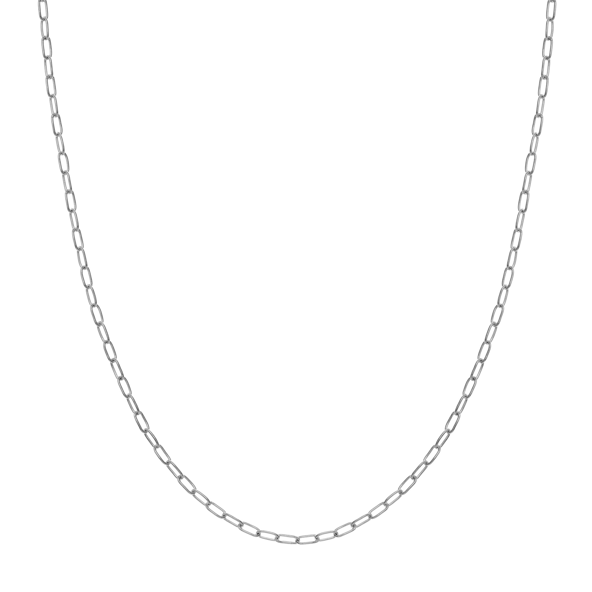JEWELRY ADDICT 14K White Gold Men & Women's 16" 2.45mm Paper Clip Chain Necklace