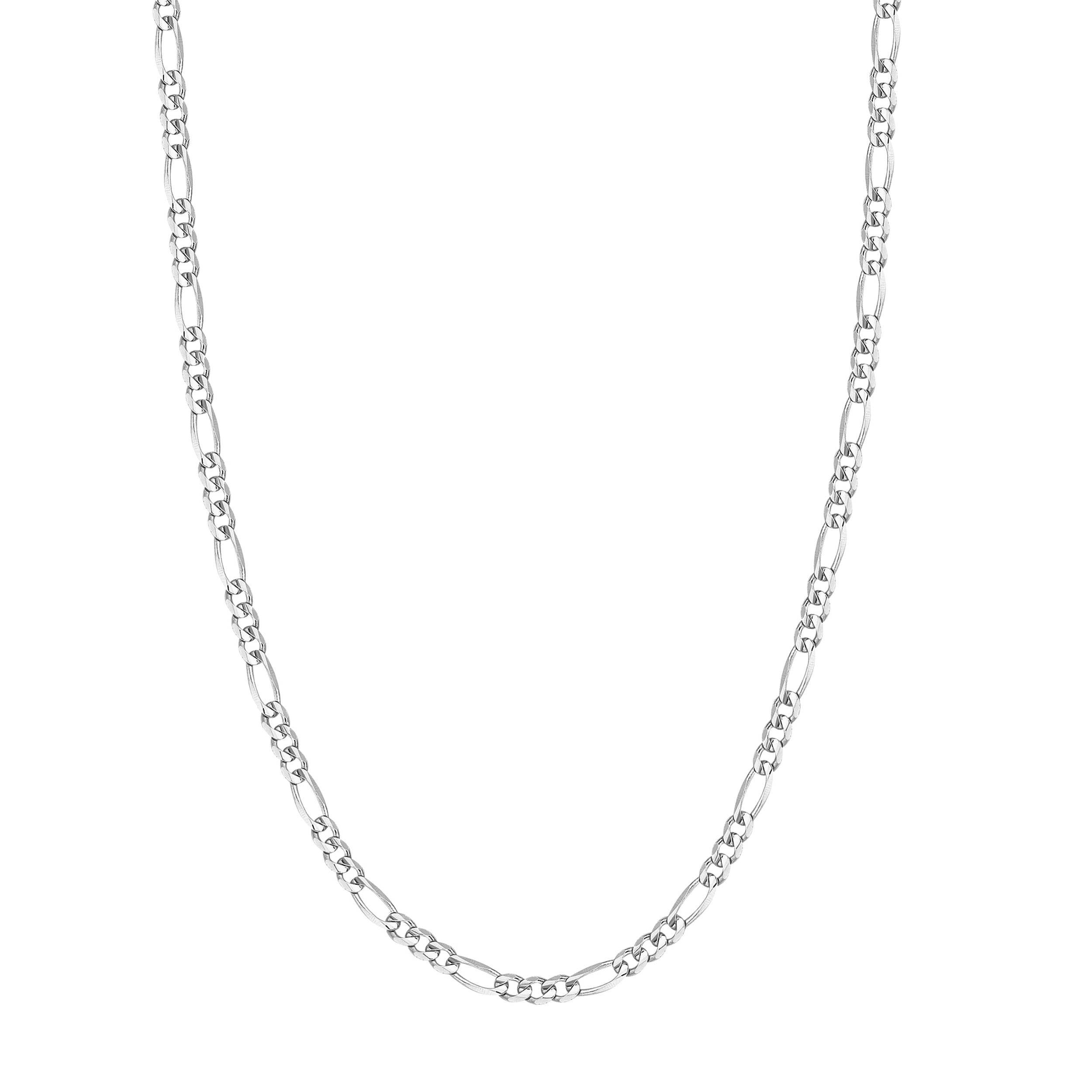 Womens figaro sale chain white gold