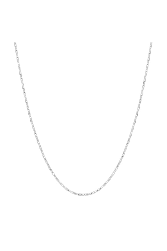 14K White Gold Men & Women's 20" 1.00mm Anchor Chain Necklace
