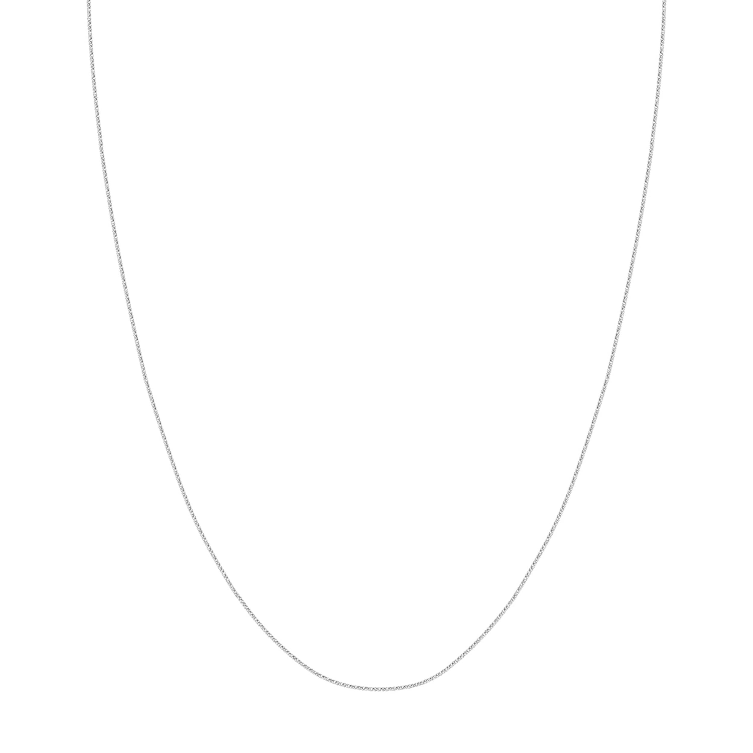 JEWELRY ADDICT 14K White Gold Men & Women's 22" 1.25mm Silicone Adjustable Square Wheat Chain Necklace