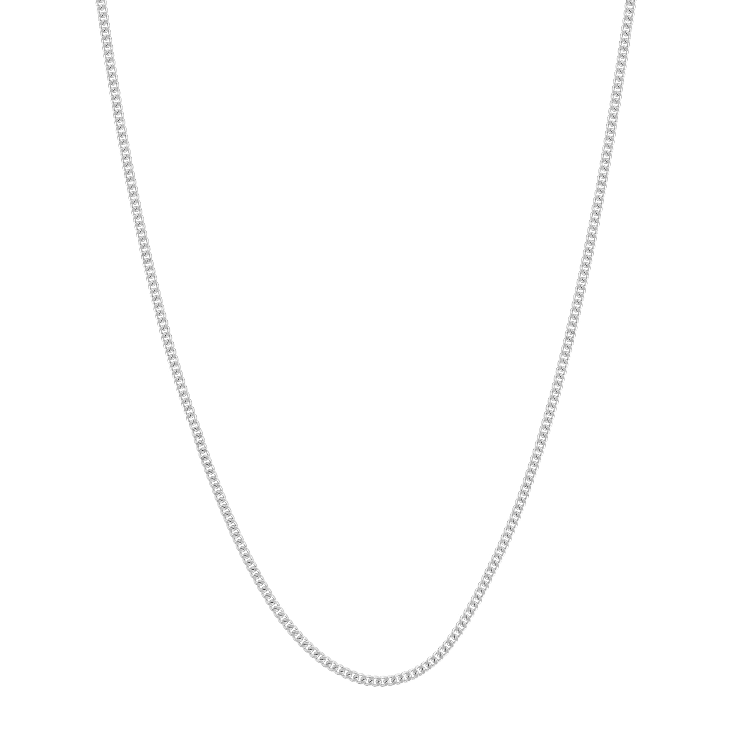 JEWELRY ADDICT 14K White Gold Men & Women's 24" 1.05mm Curb Chain Necklace