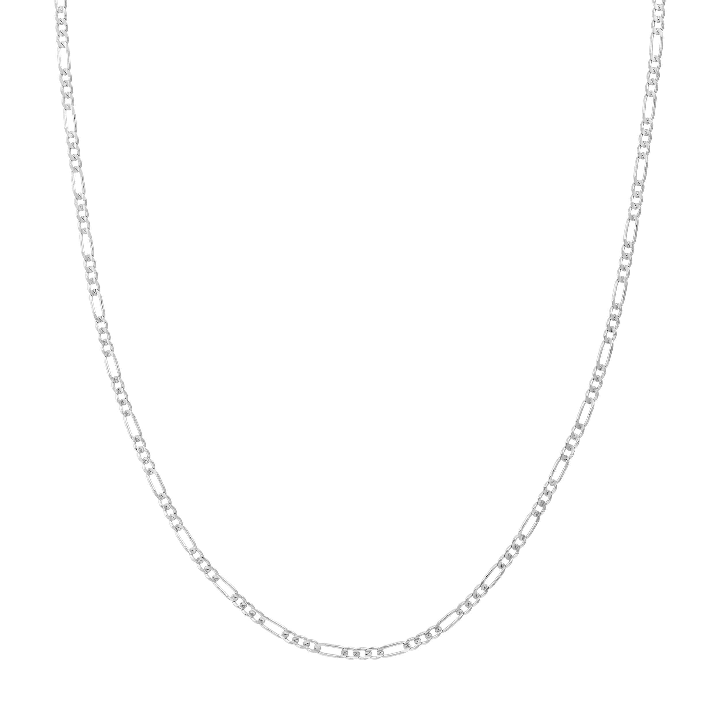 JEWELRY ADDICT 14K White Gold Men & Women's 24" 2.35mm Concave Figaro Chain Necklace