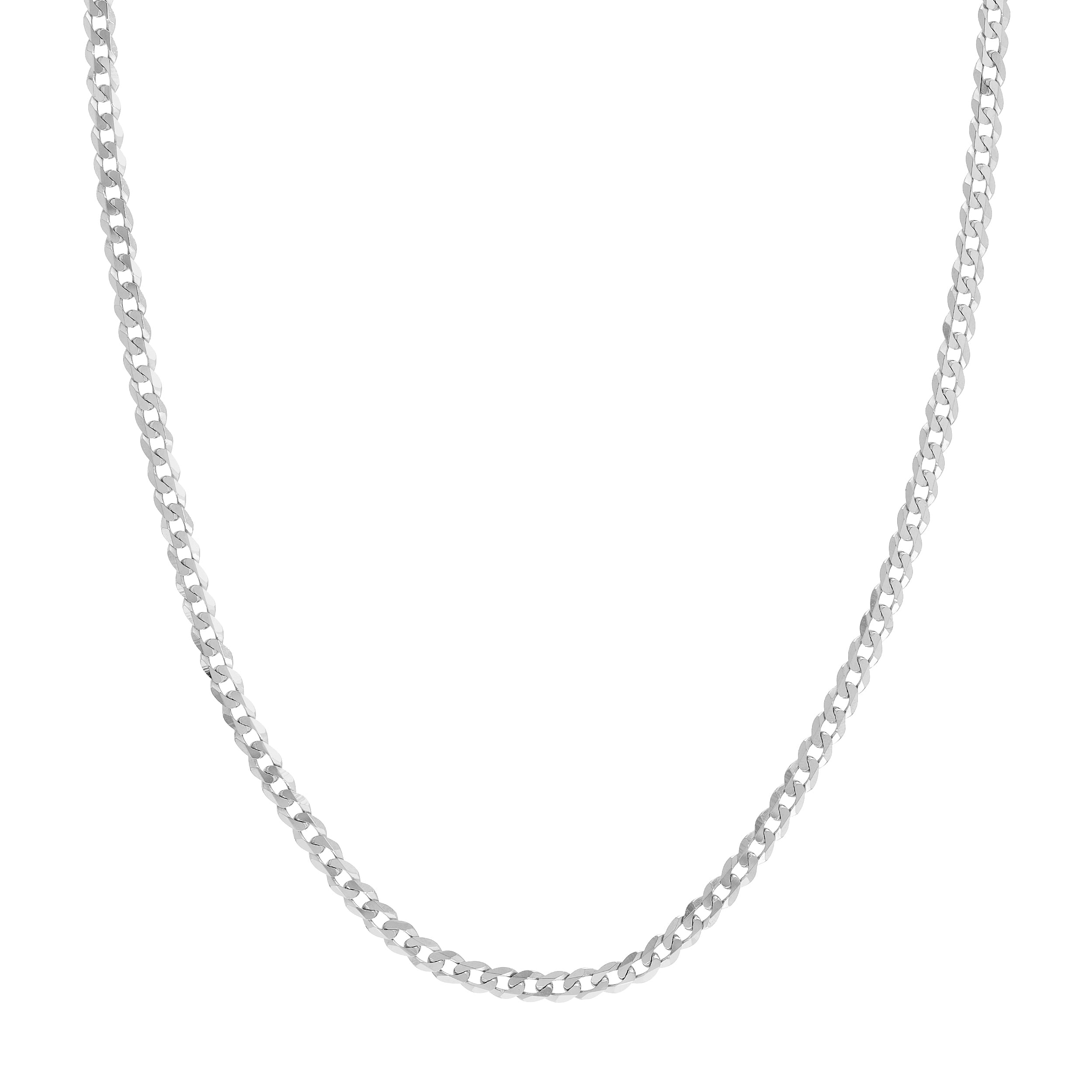 JEWELRY ADDICT 14K White Gold Men & Women's 24" 4.50mm Light Cuban Chain Necklace