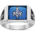 thumbnail image 1 of 14K White Gold Men's Masonic Ring (Size 10) Made In United States y4109m, 1 of 5