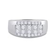 thumbnail image 1 of 14K White Gold Mens Round Diamond Wedding Channel Set Band Ring 1 Cttw, Mens Size: 7-13, 1 of 4