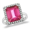 thumbnail image 1 of 14K White Gold Natural Pink Topaz Ring Diamond Accent 12x10 mm Octagon, size 10, 1 of 1