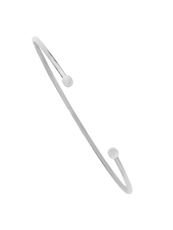 14K White Gold Negative Space Stackable Bangle