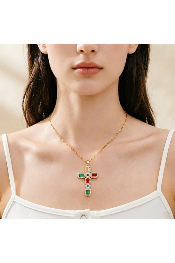14K White Gold Nordic Viking Celtic Knot Cross Amulet Pendant Necklace for Women Irish Men's Lucky Odin Chain Necklaces Jewelry