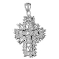 thumbnail image 1 of 14K White Gold Nugget Cross Pendant - 47 mm, 1 of 3