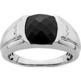 thumbnail image 1 of 14K White Gold Onyx And Diamond Mens Ringsize 10 (Width 2.2 To 10) - Jbsp, 1 of 5